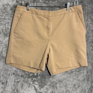 Zac & Rachel Women's Tan Dress Shorts Size 12 Stretch Flat Front Career Casual